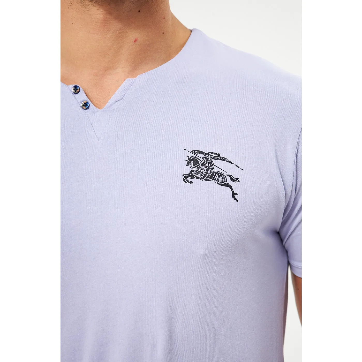 Lilac V Neck Polo Tshirt