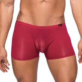 Male Power Seamless Sleek Sleek Short w/sheer pouch Wine Medium