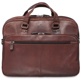 Mancini Leather Expandable Double Compartment Briefcase for 15.6” Laptop / Tablet