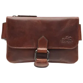 Mancini Leather Slim Waist Bag