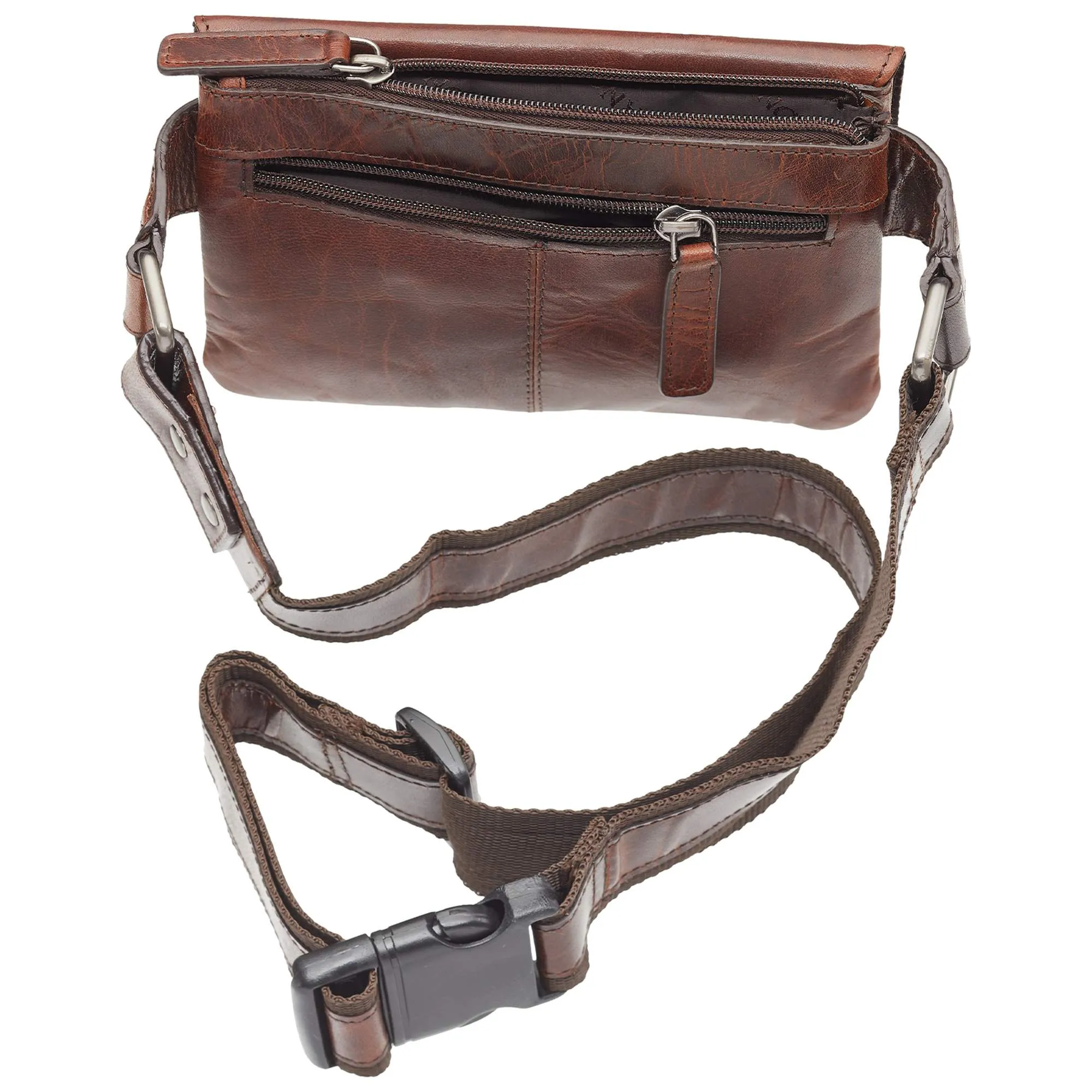 Mancini Leather Slim Waist Bag