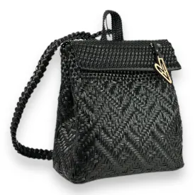 Maria Victoria | Glow Black BK | Upcycled, Handwoven, Backpack