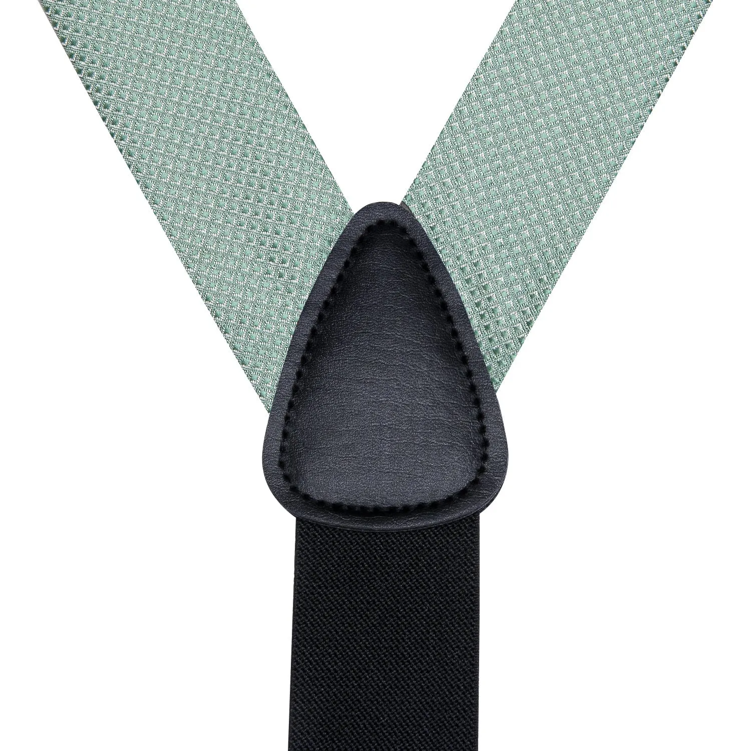 MediumAquamarine Geometric Y Back Brace Clip-on Men's Suspender with Bow Tie Set