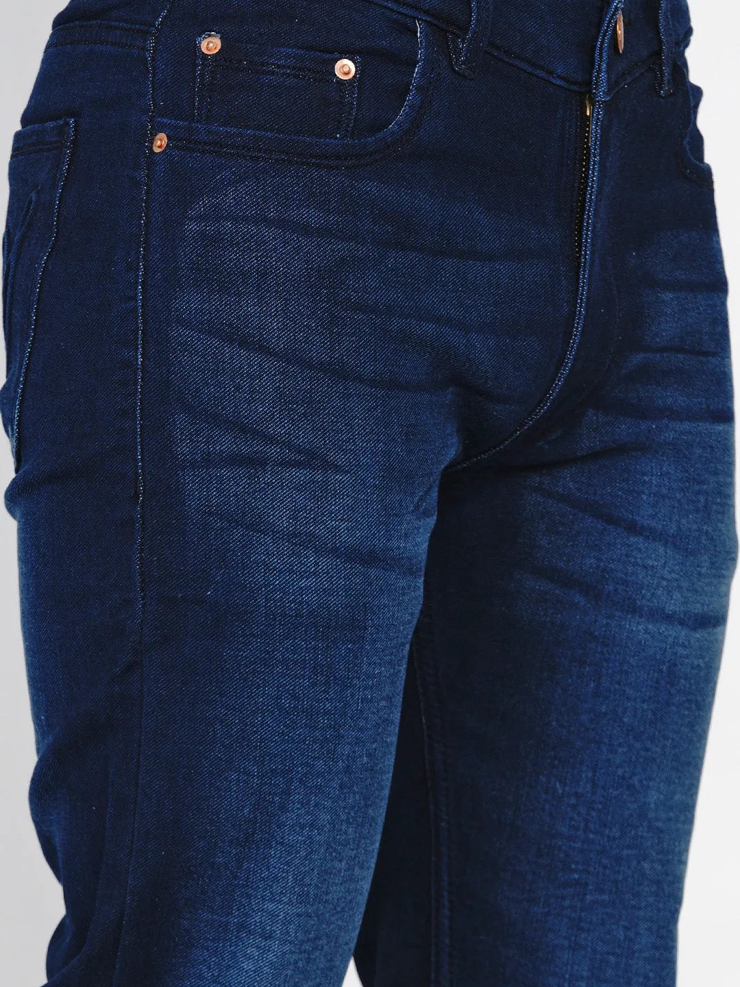 Men Blue Mid-Rise Light Fade Jeans