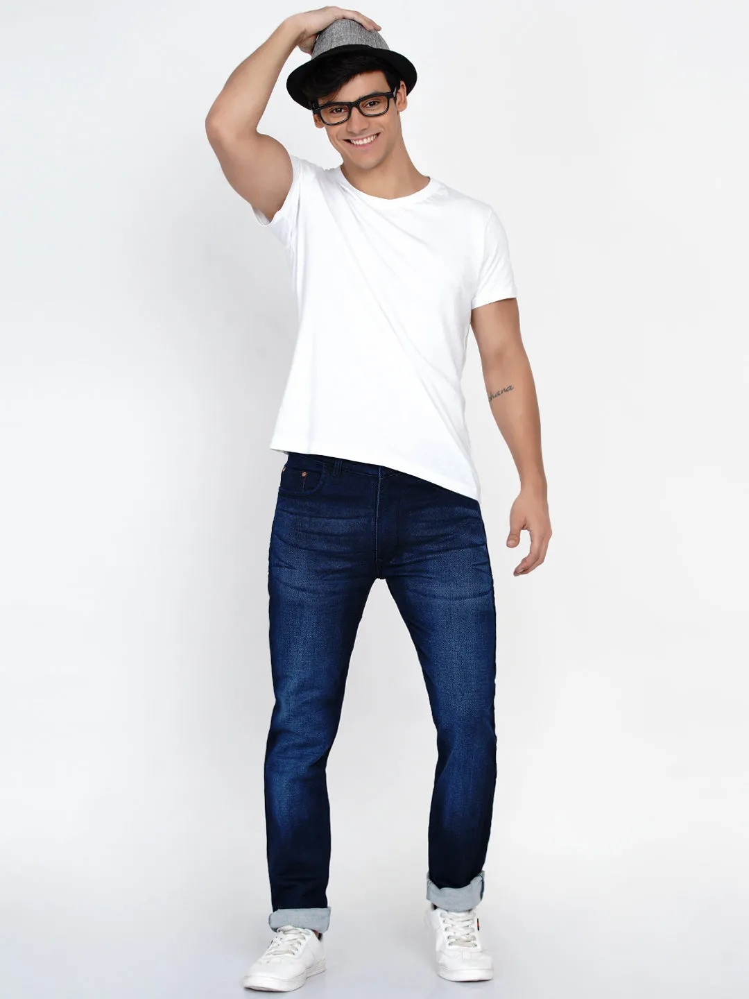 Men Blue Mid-Rise Light Fade Jeans