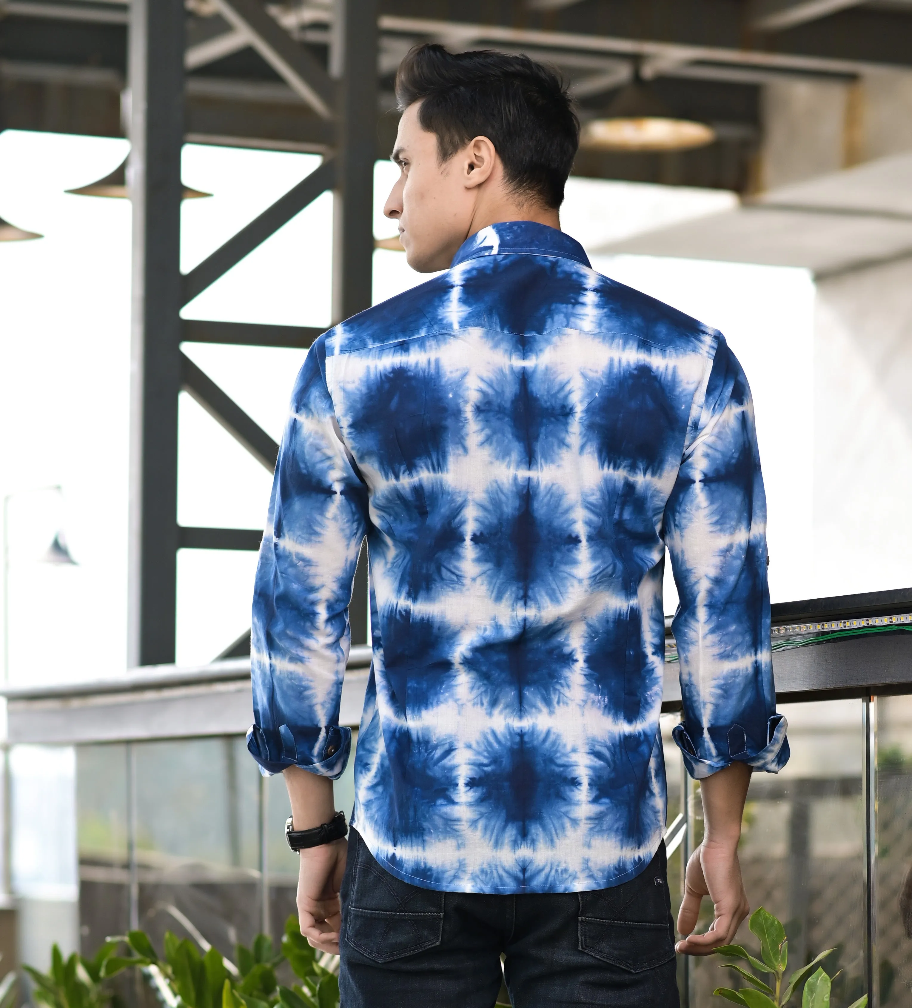 Men Tie  Dyed Cotton Casual Shirt