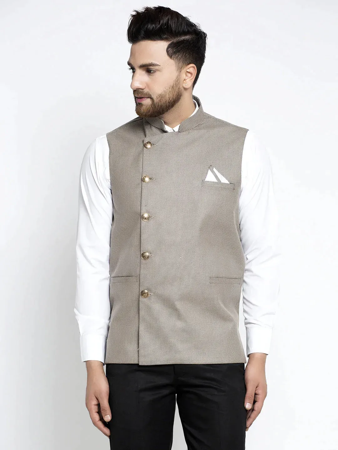 Men'S Grey Nehru Jacket