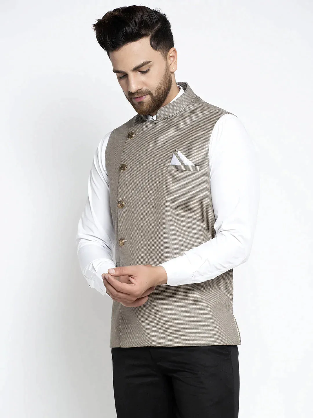 Men'S Grey Nehru Jacket