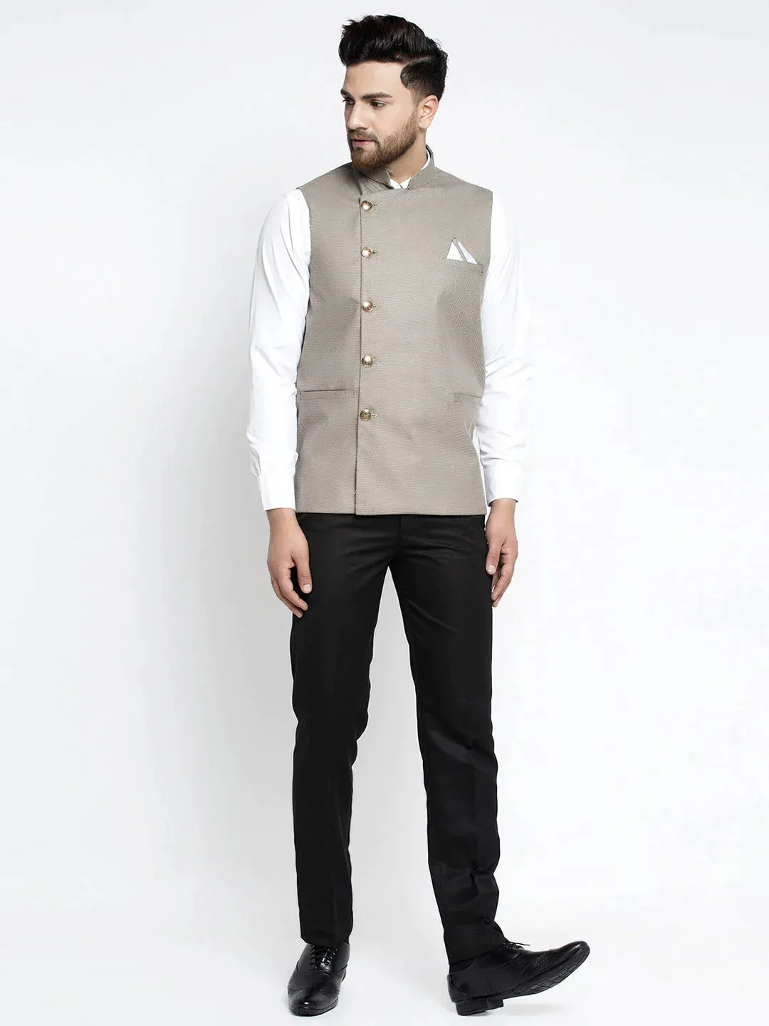 Men'S Grey Nehru Jacket