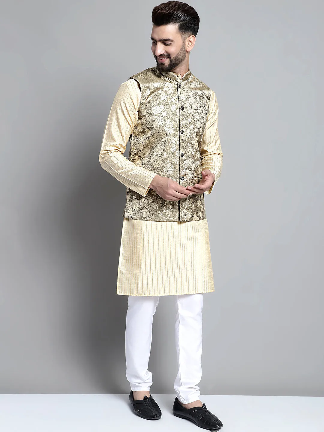 Men's Woven Design Nehru Jacket