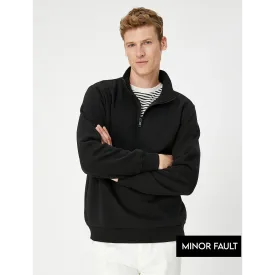 (Minor Fault) Black Half Zip Sweatshirt