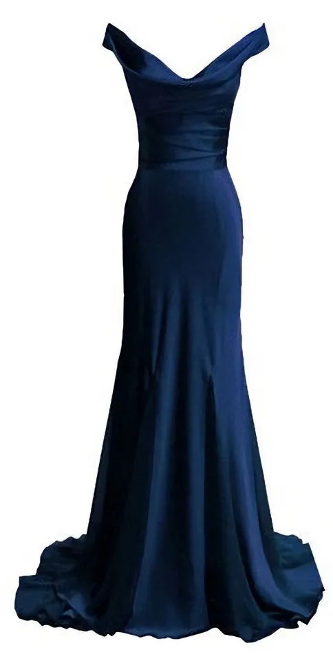 Navy Blue Prom Dresses Mermaid Prom Dress Satin Prom Dress V Neckline Prom Dresses 2025 Formal Gown Sexy Evening Gowns 2025 Party Dress Mermaid Prom Gown For Teens