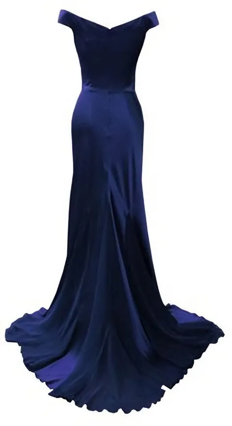 Navy Blue Prom Dresses Mermaid Prom Dress Satin Prom Dress V Neckline Prom Dresses 2025 Formal Gown Sexy Evening Gowns 2025 Party Dress Mermaid Prom Gown For Teens