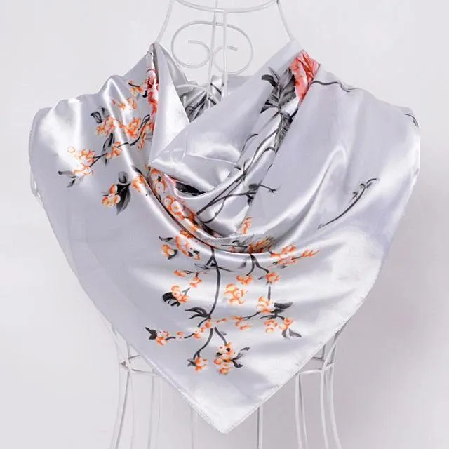 New Female Elegant Large Silk Scarf