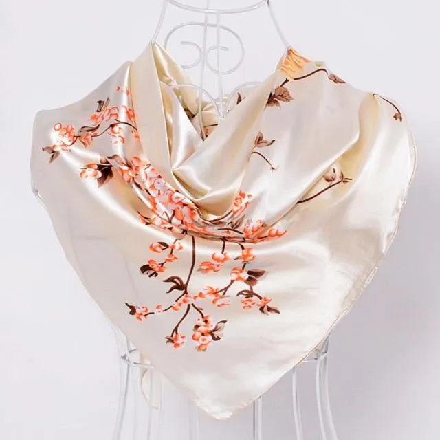 New Female Elegant Large Silk Scarf