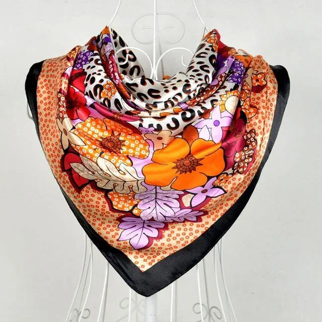 New Female Elegant Large Silk Scarf