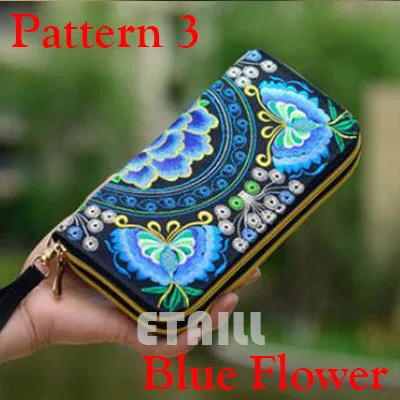 Peacock Thailand Boho Embroidered Purse Female Clutch Long Wallet Coin Bag Lady Mobile Phone Bag Luxury Brand Wallet Woman 2016