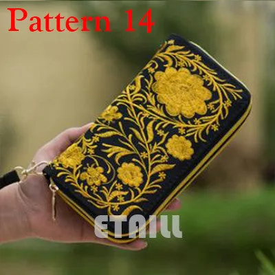 Peacock Thailand Boho Embroidered Purse Female Clutch Long Wallet Coin Bag Lady Mobile Phone Bag Luxury Brand Wallet Woman 2016