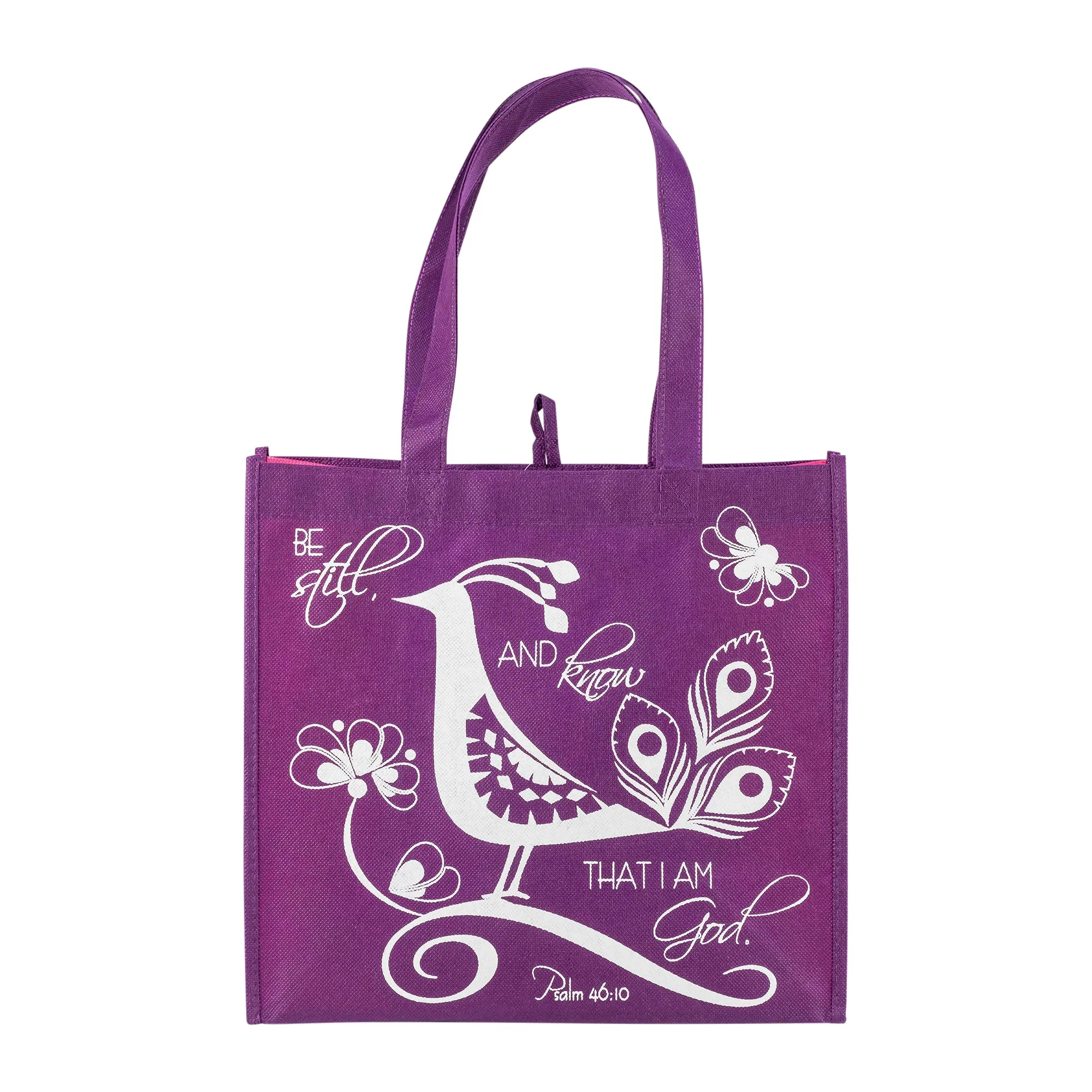 Purple Bird Eco Tote Bag - Psalm 46:10 "Be Still"