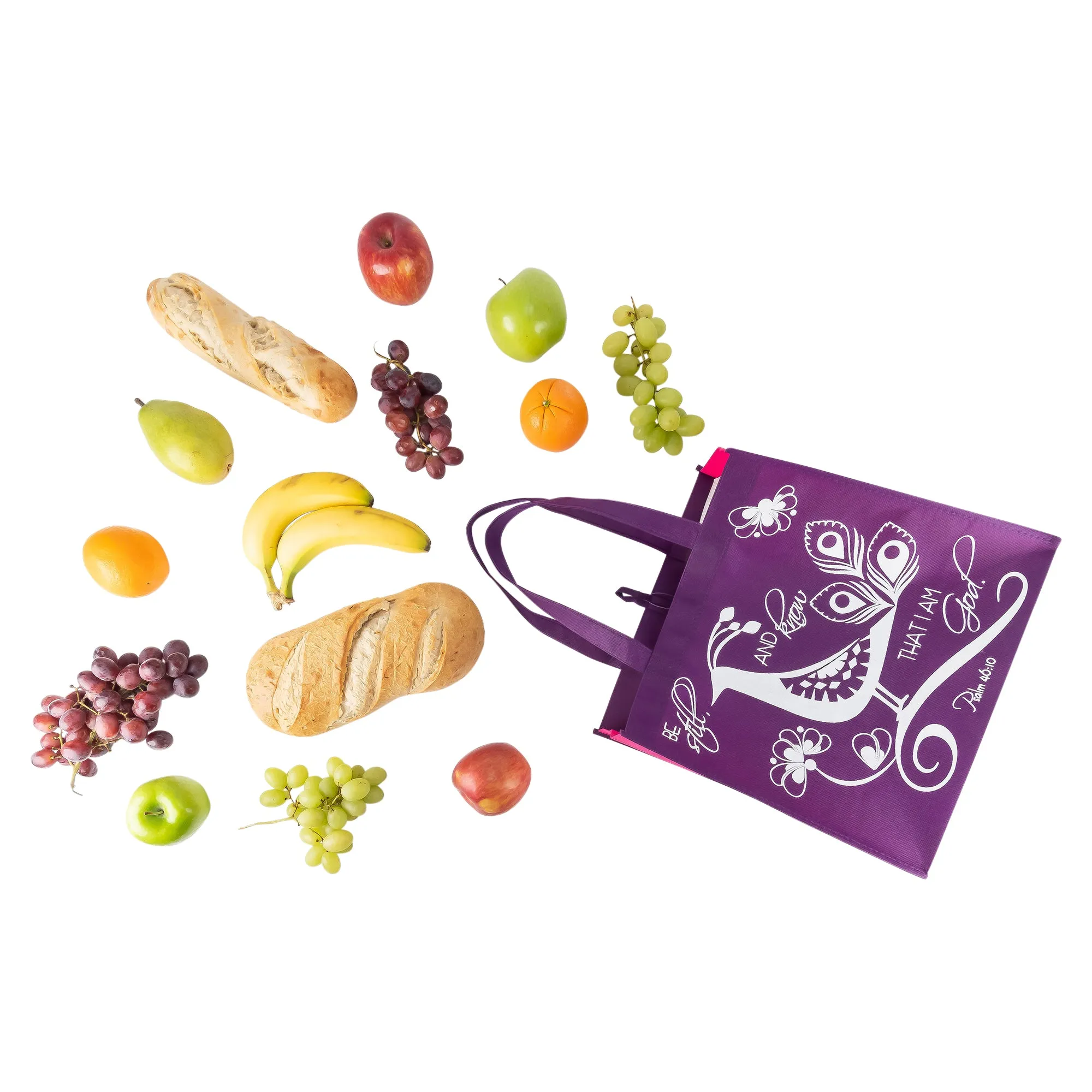 Purple Bird Eco Tote Bag - Psalm 46:10 "Be Still"