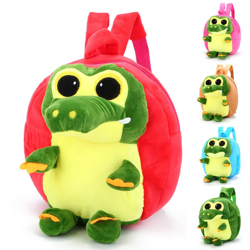 red Children's shoulder bag small crocodile plush backpack