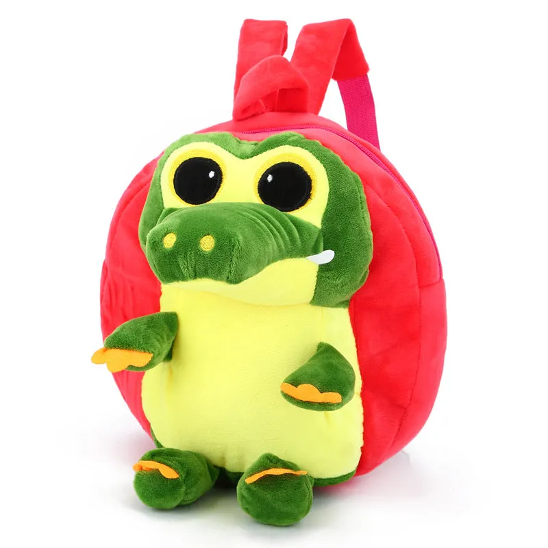 red Children's shoulder bag small crocodile plush backpack