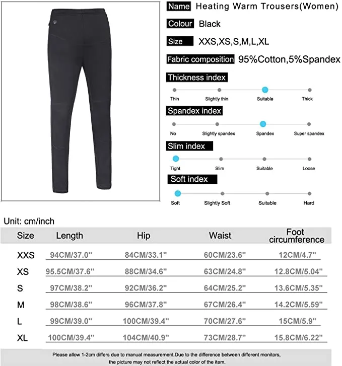 Sidiou Group Anniou Intelligent USB Heating Pants Electric Heated Warm Pants Casual Sport Pants Plus Velvet Carbon Fiber Electric Heated Trousers