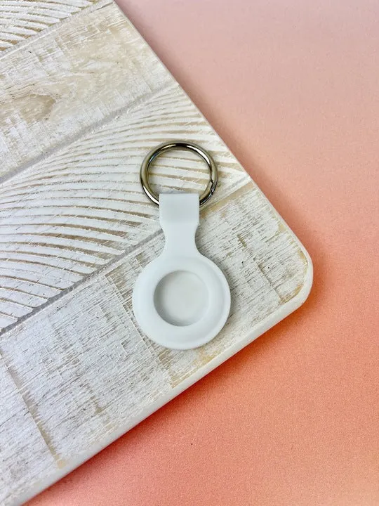 Silicone AirTag Case Key Chain - White