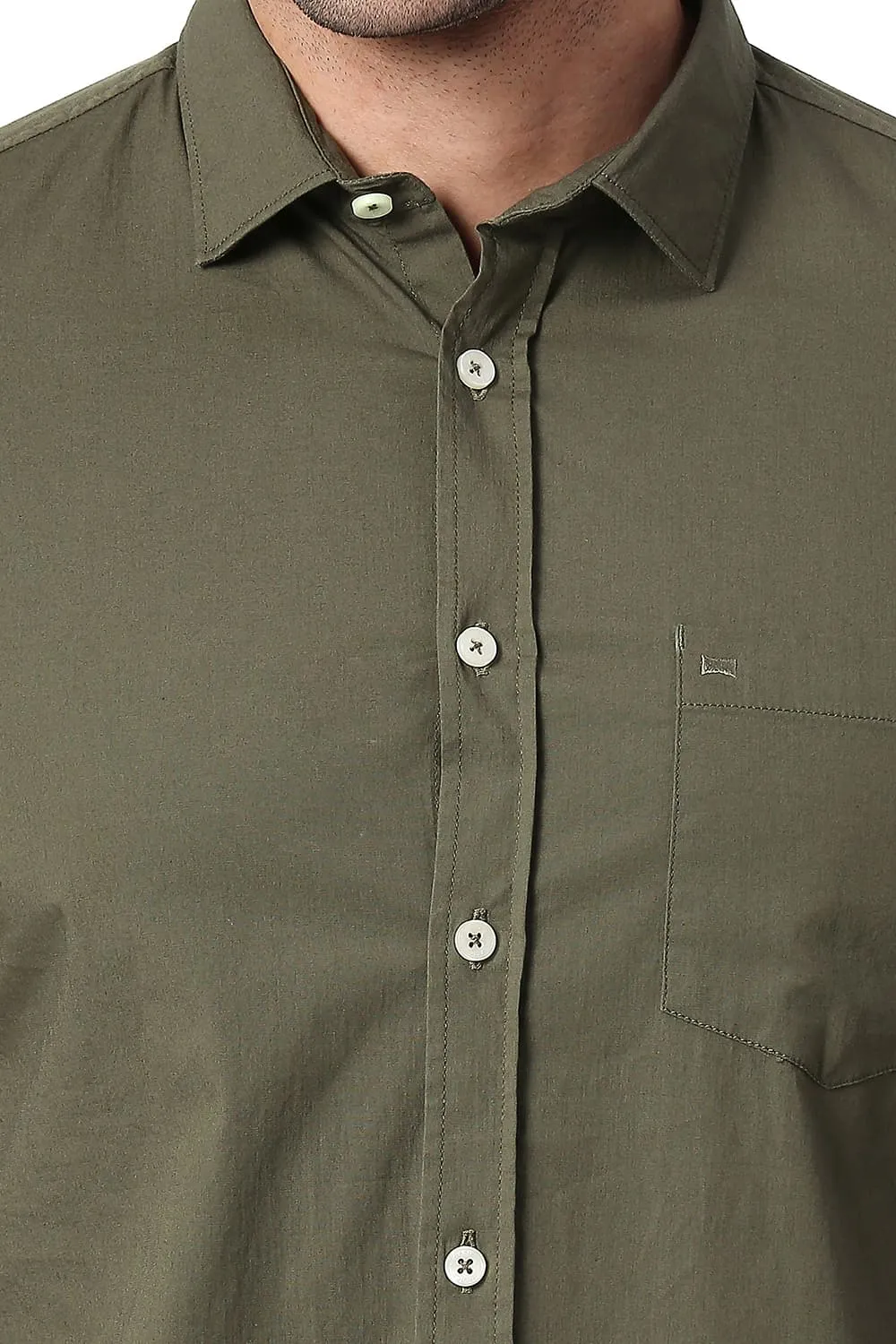 Slim Fit Cotton Poplin Stretch Shirt