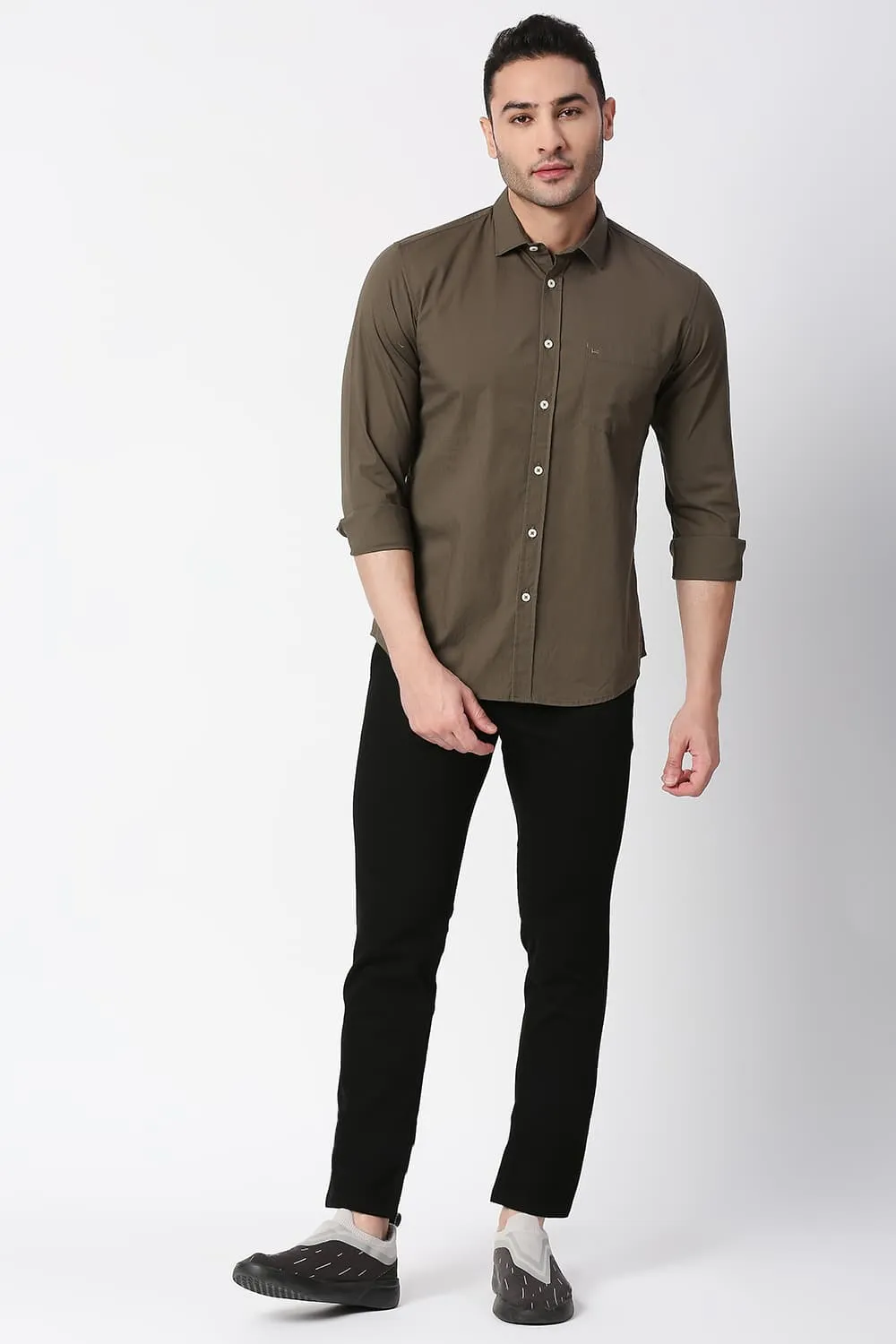 Slim Fit Cotton Poplin Stretch Shirt