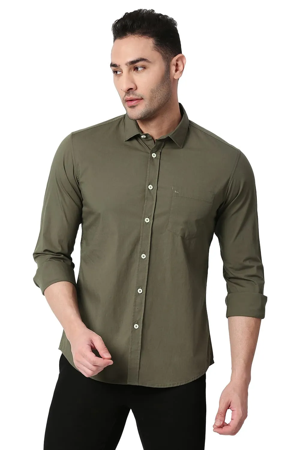 Slim Fit Cotton Poplin Stretch Shirt