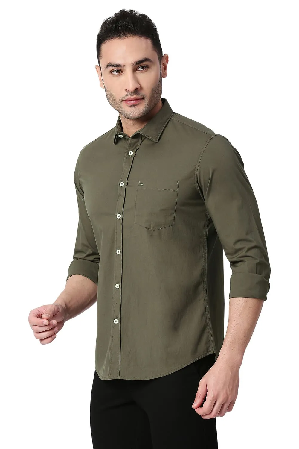 Slim Fit Cotton Poplin Stretch Shirt