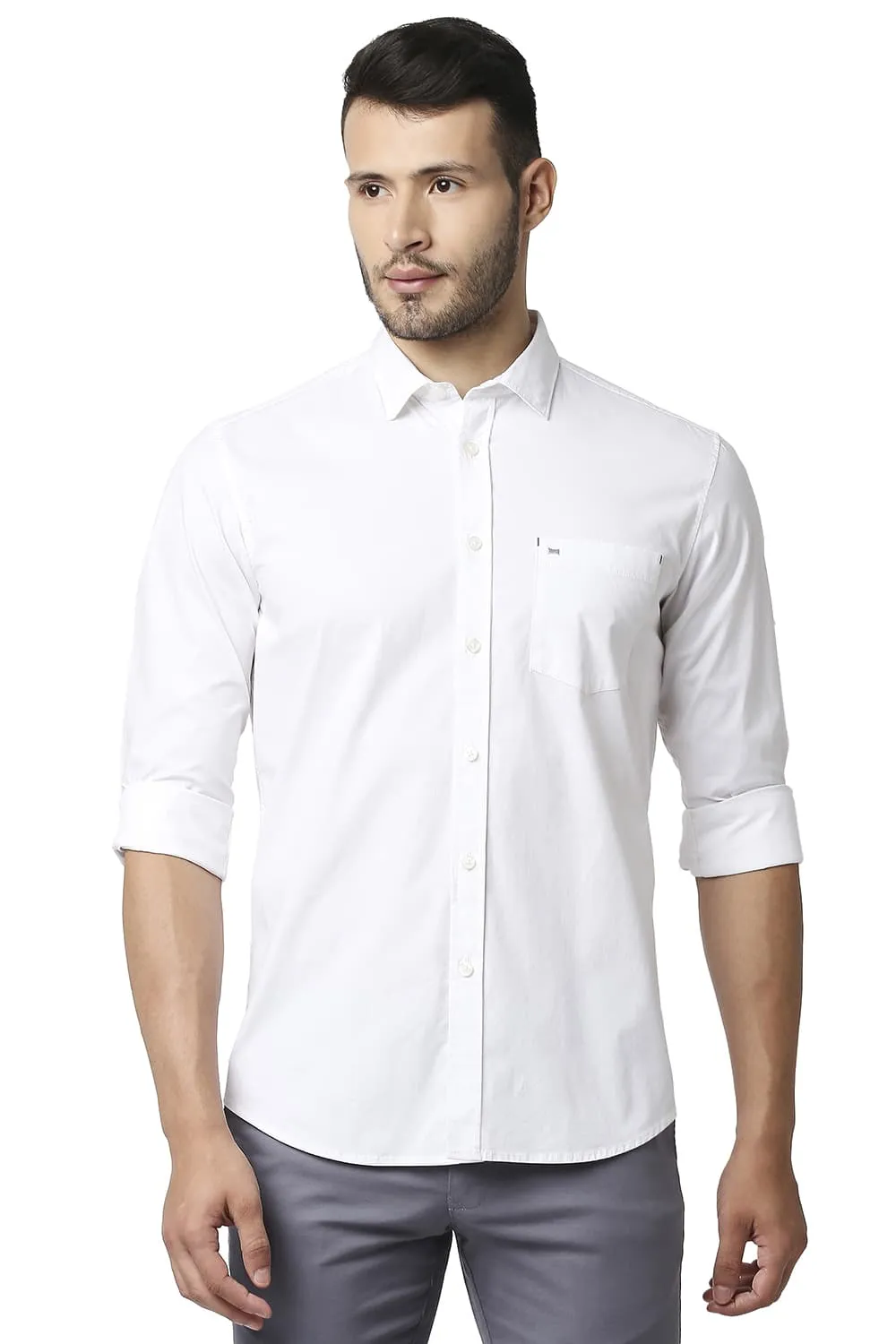 Slim Fit Cotton Poplin Stretch Shirt