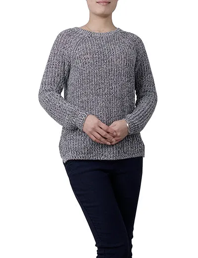 Spring Autumn Mixed Color Wool Plus Size Women's dress Comfort Knitted Pullover Sweater Fashion O-Neck Long Sleeve Jumper Top