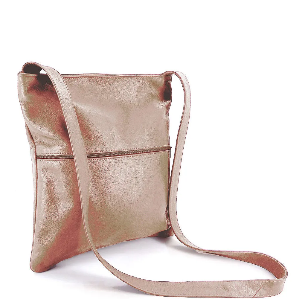 Sven lightweight vertical leather crossbody bag