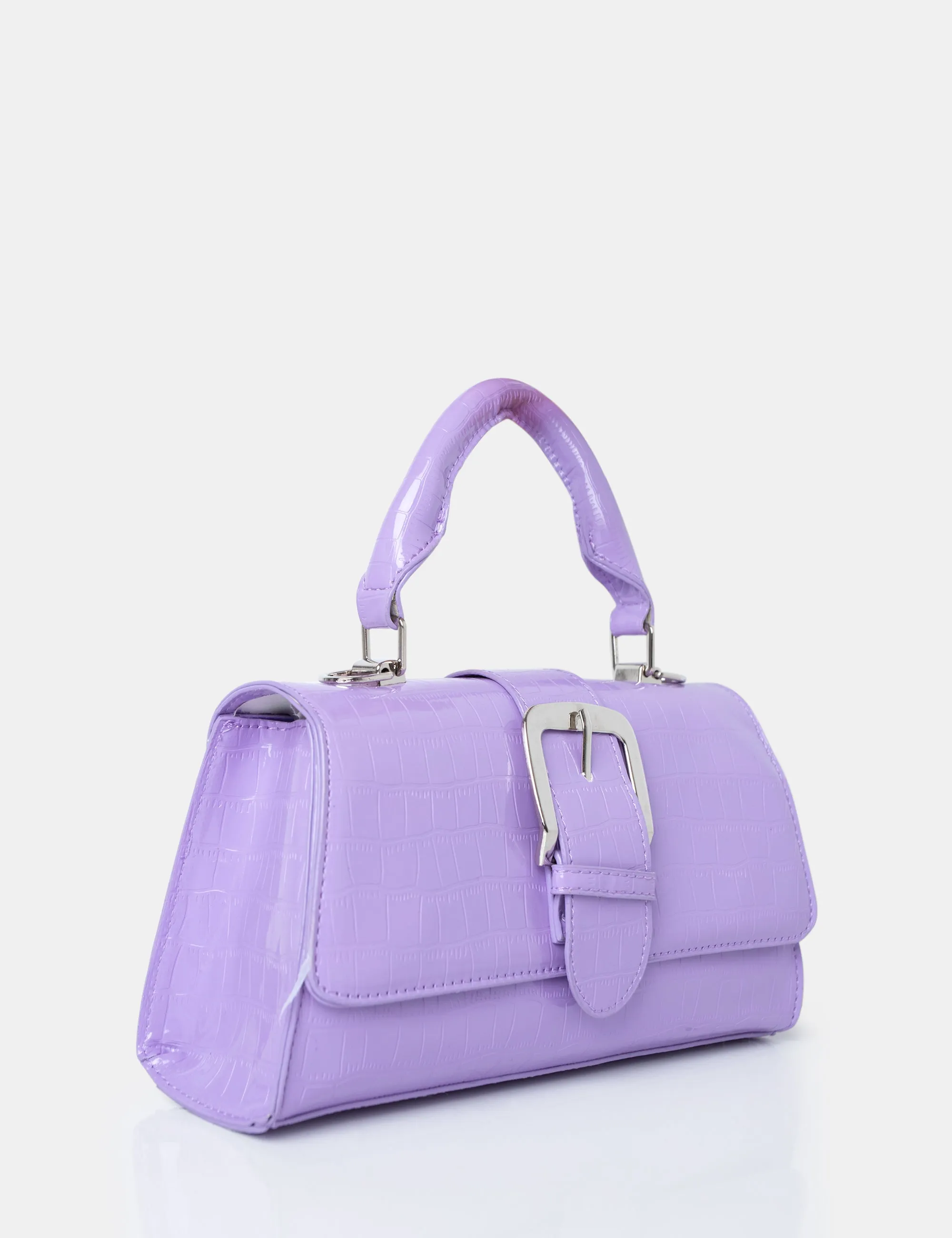 The Lisbon Lilac Croc Buckle Cross Body Bag