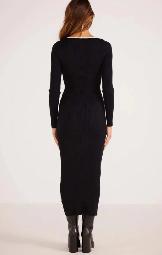 THEIA KNIT MIDI DRESS