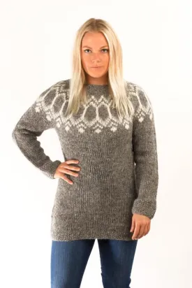 Tight Fit Wool Pullover Grey