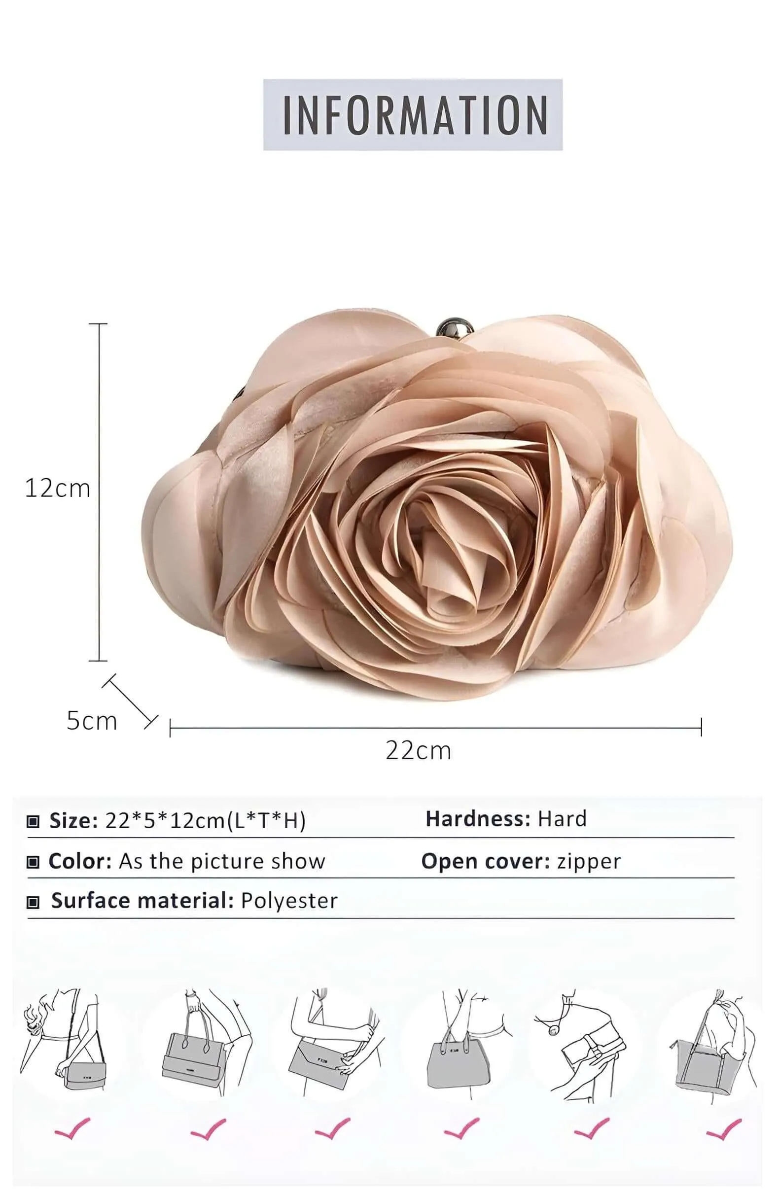 Women's Small Floral Satin Minaudière Purse