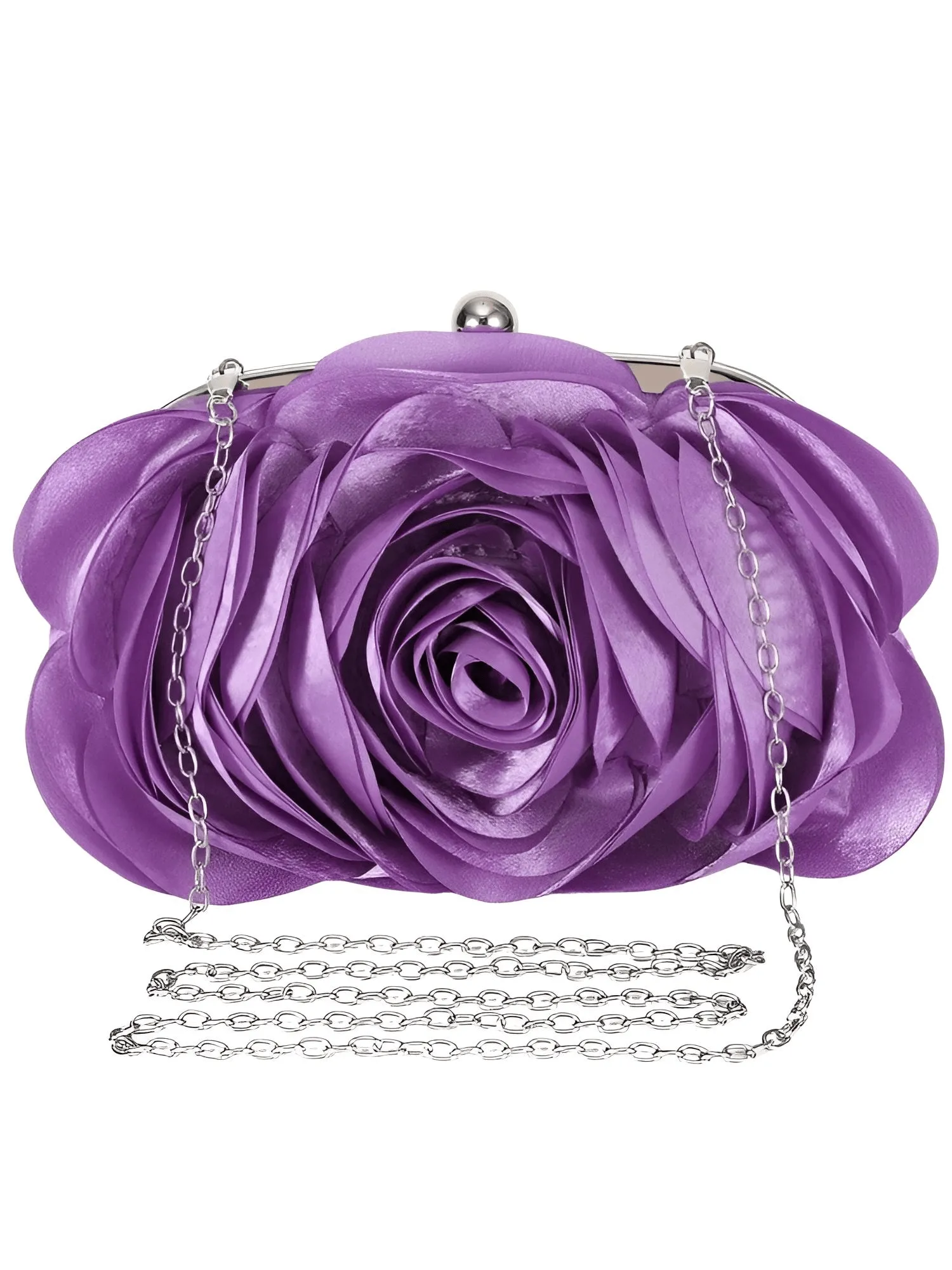 Women's Small Floral Satin Minaudière Purse