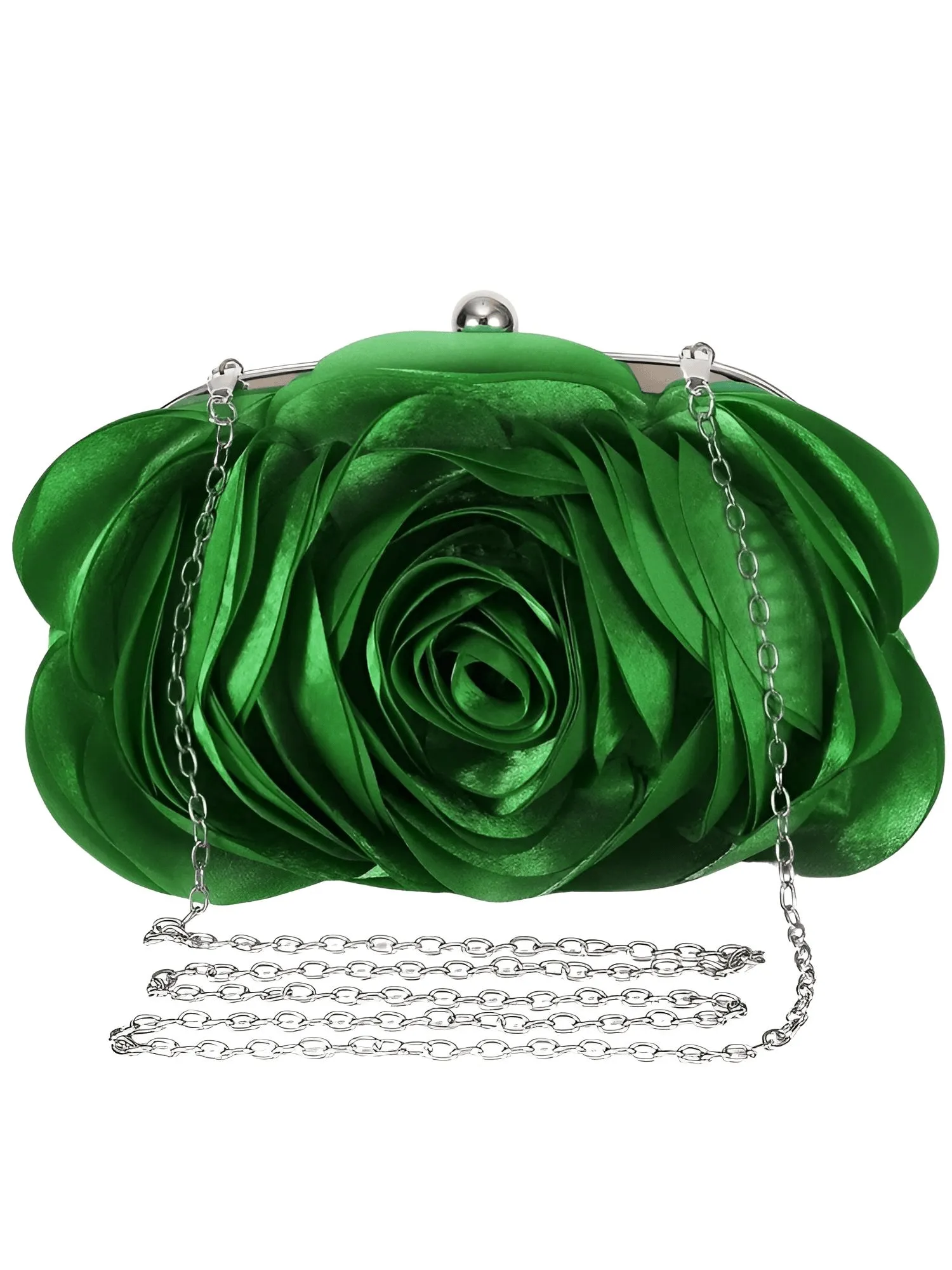 Women's Small Floral Satin Minaudière Purse